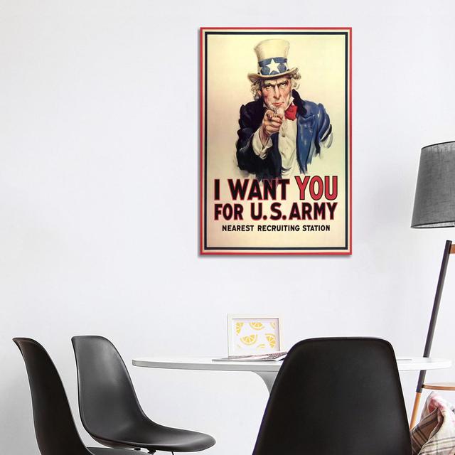 Uncle Sam: I Want You! Vintage Poster, J. M. Flagg Maturi Size: 101.6cm H x 66.04cm W x 1.905cm D on Productcaster.