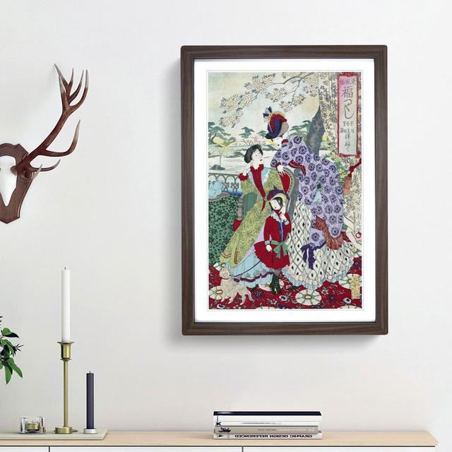 Japanese in Western Clothing by Toyohara Chikanobu - Picture Frame Art Print East Urban Home Frame Option: Walnut Framed, Size: 65cm H x 48cm W x 2cm on Productcaster.