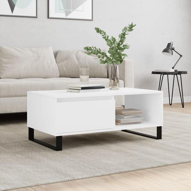 Nagore Sled Coffee Table with Storage 17 Stories Colour: White on Productcaster.