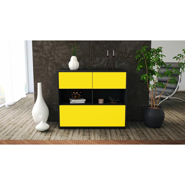 Redwood Sideboard Latitude Run Body and front colour: Charcoal/Yellow on Productcaster.