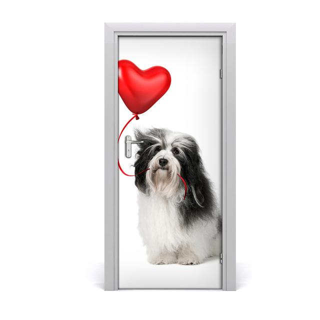 Dog with a Balloon Door Sticker East Urban Home Size: 205cm H x 95cm W on Productcaster.