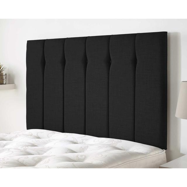 Aiman Upholstered Headboard 17 Stories Size: Single (3'), Colour: Ebony on Productcaster.