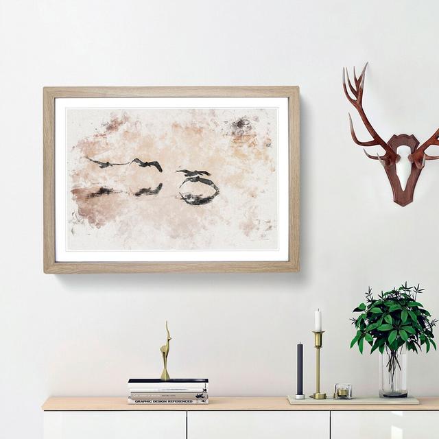 A Flock of Pelicans Watercolour - Picture Frame Graphic Art Print East Urban Home Size: 45cm H x 63cm W x 2cm D, Frame Option: Oak Framed on Productcaster.