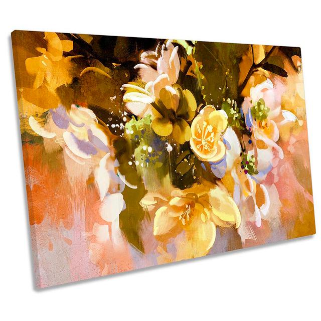 Abstract Floral Flowers Art Prints Rosalind Wheeler Size: 91.4cm H x 137.2cm W x 4cm D on Productcaster.