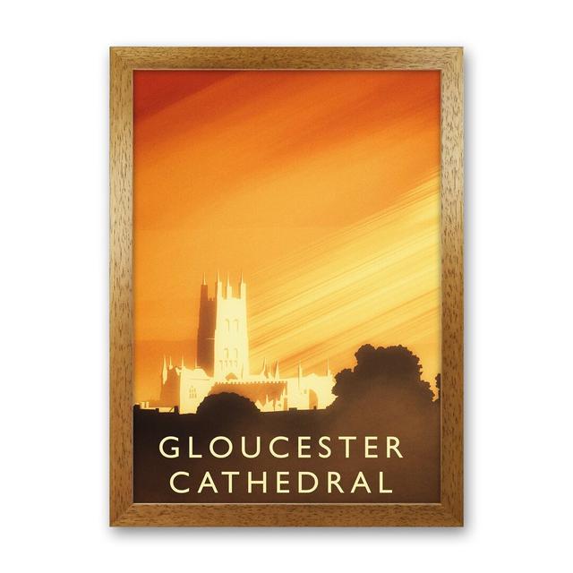 Gloucester Cathedral Portrait by Richard O'Neill - Print Corrigan Studio Format: Brown Framed, Size: 88cm H x 64cm W x 3cm D on Productcaster.