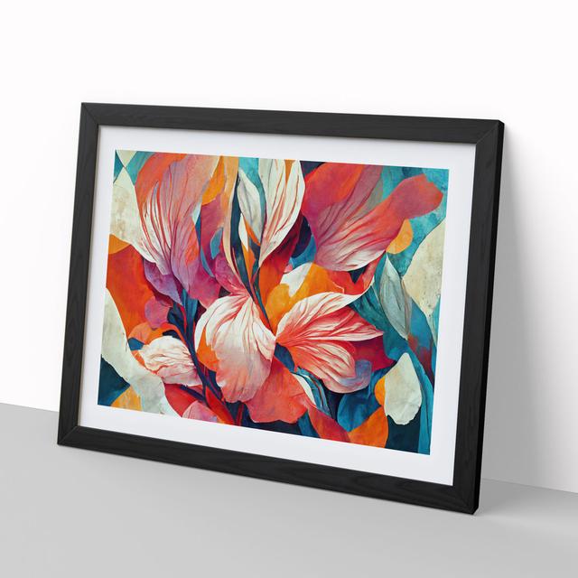 Floral Abstract Vol.3 - Picture Frame Graphic Art Marlow Home Co. Size: 46cm H x 64cm W x 2cm D, Frame Colour: Black on Productcaster.