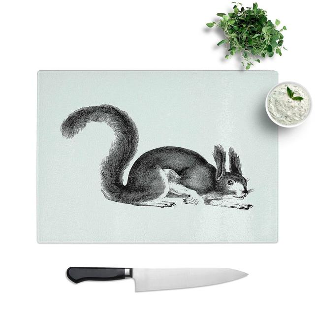 Tempered Glass Squirrel Illustration Chopping Board East Urban Home Size: 39 cm W x 28.5 cm L on Productcaster.