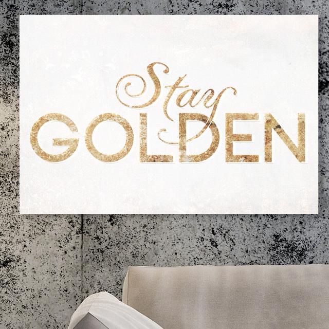 Stay Golden Vertical - Wrapped Canvas Print East Urban Home Size: 41 cm H x 61 cm W on Productcaster.