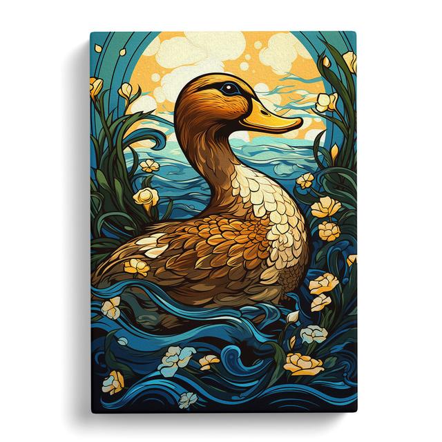 Duck Art Nouveau Art - No Frame Art Prints Brambly Cottage Size: 76cm H x 50cm W x 3cm D on Productcaster.