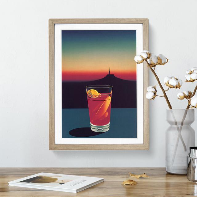 Cocktail At Night - Single Picture Frame Print 17 Stories Frame Colour: Oak, Size: 34cm H x 25cm W x 2cm D on Productcaster.