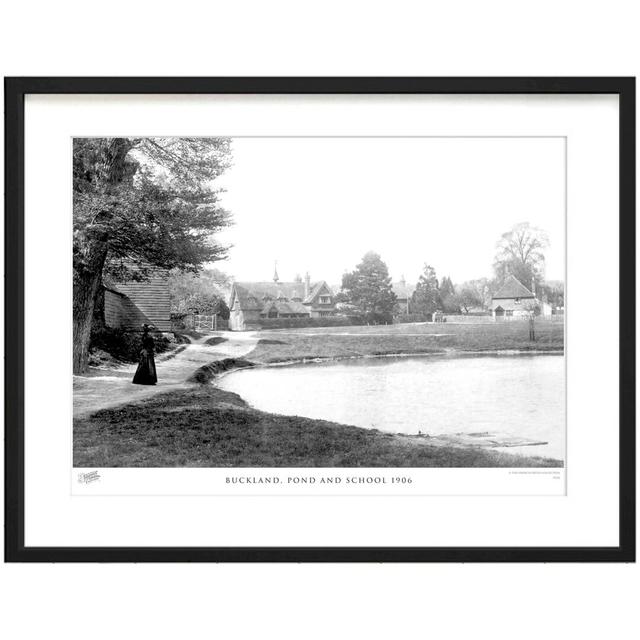 'Buckland, Pond and School 1906' by Francis Frith - Picture Frame Photograph Print on Paper The Francis Frith Collection Size: 45cm H x 60cm W x 2.3cm on Productcaster.