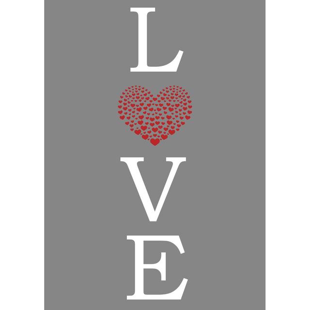 Love Heart - Wrapped Canvas Typography Ebern Designs Size: 122cm H x 81cm W on Productcaster.