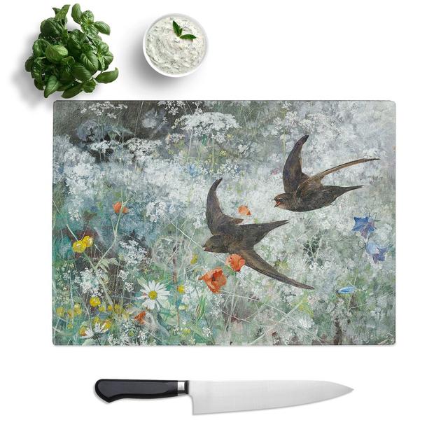 Common Swift Birds by Bruno Liljefors Chopping Board East Urban Home Size: 0.4cm H x 20cm W x 28.5cm L on Productcaster.