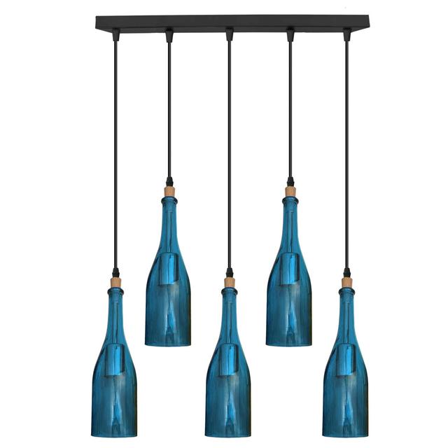 Borden 5-Light Kitchen Island Bulb Pendant George Oliver Shade Colour: Blue on Productcaster.