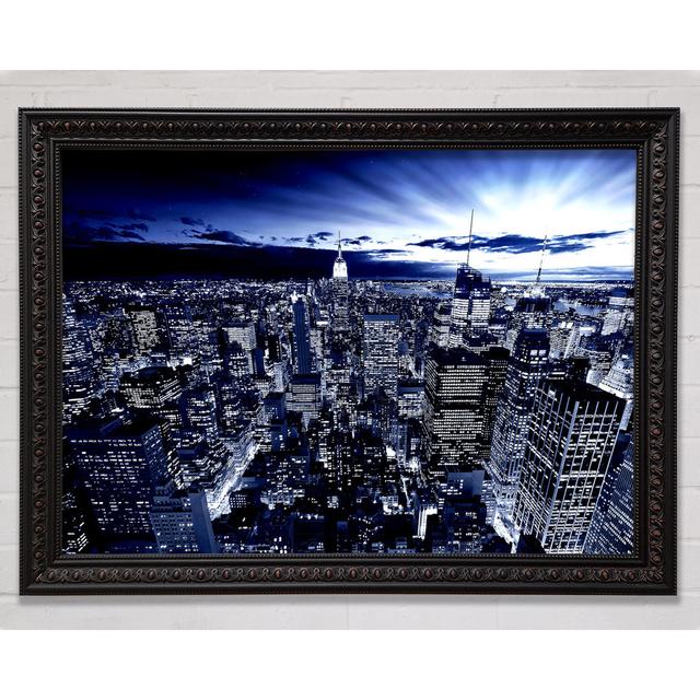 New York In Blue - Single Picture Frame Art Prints Bright Star Size: 42cm H x 59.7cm W x 3cm D on Productcaster.