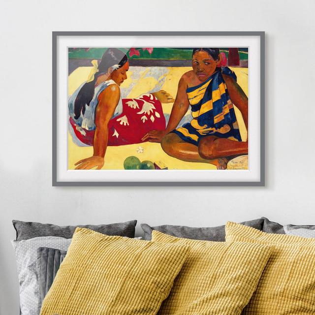 Gerahmtes Poster Tahitian Women on the Beach von Paul Gauguin East Urban Home Rahmenoptionen: Mattes Grau, Größe: 40 cm H x 55 cm B on Productcaster.