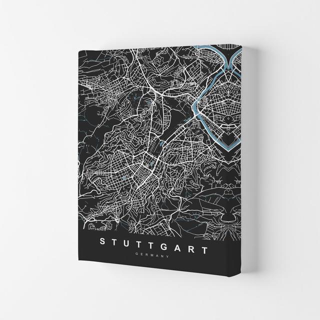 Stuttgart - Graphic Art Print Borough Wharf Format: Wrapped Canvas, Size: 29.7cm H x 21cm W x 4cm D on Productcaster.