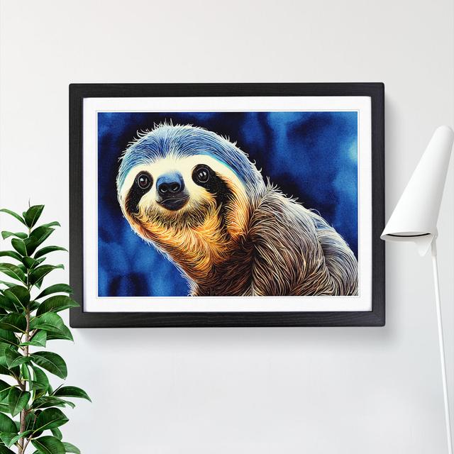 Watercolour Sloth Vol.1 - Single Picture Frame Print 17 Stories Size: 46cm H x 64cm W, Frame Colour: Black on Productcaster.