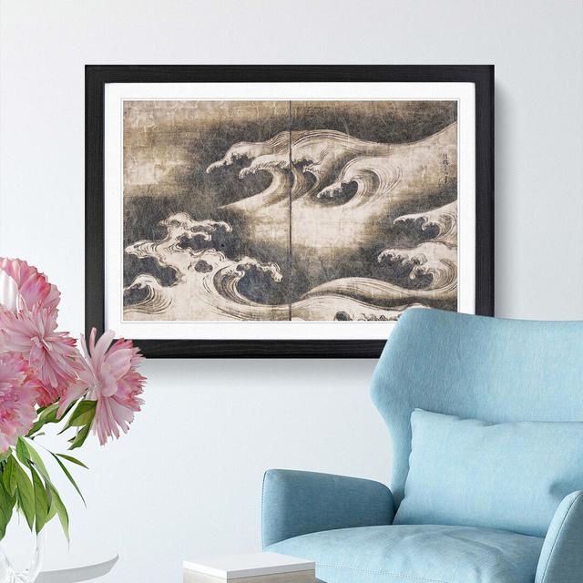 Rough Waves by Ogata Korin - Picture Frame Graphic Art Print East Urban Home Size: 50cm H x 76cm W x 2cm D, Frame Option: Black on Productcaster.