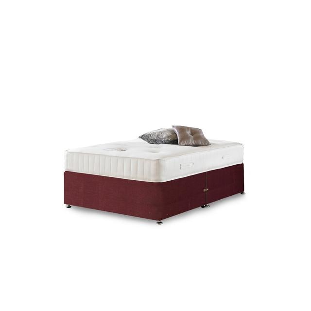 Asia Hilton Orthopaedic Divan Bed Fairmont Park Storage Type: 2 Drawers, Size: Single (3'), Colour: Plum Linen on Productcaster.