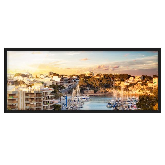 Sunny Porto Cristo - Picture Frame Graphic Art Ebern Designs Frame Option: Black Framed, Size: 50cm H x 130cm W x 2cm D on Productcaster.