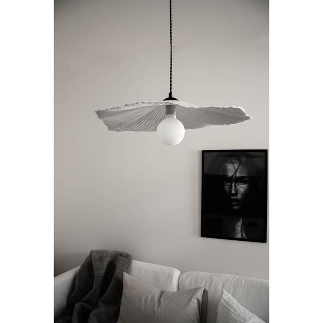 Cline 1 - Light Black Single Pendant August Grove Size: 130cm H x 60cm W x 53cm D, Shade Colour: Nature on Productcaster.