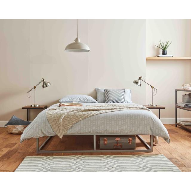 Altine Bed Frame 17 Stories Size: Kingsize (5'), Colour: Grey on Productcaster.