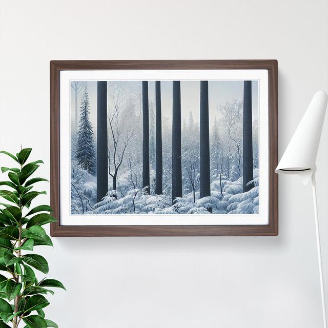 Winter Forest Snow Vol.4 - Picture Frame Graphic Art Alpen Home Frame Colour: Walnut, Size: 34cm H x 46cm W x 2cm D on Productcaster.