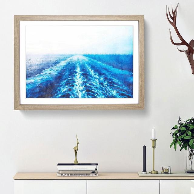 Waves from the Boat - Picture Frame Painting Print East Urban Home Size: 33cm H x 45cm W x 2cm D, Frame Option: Oak Framed on Productcaster.