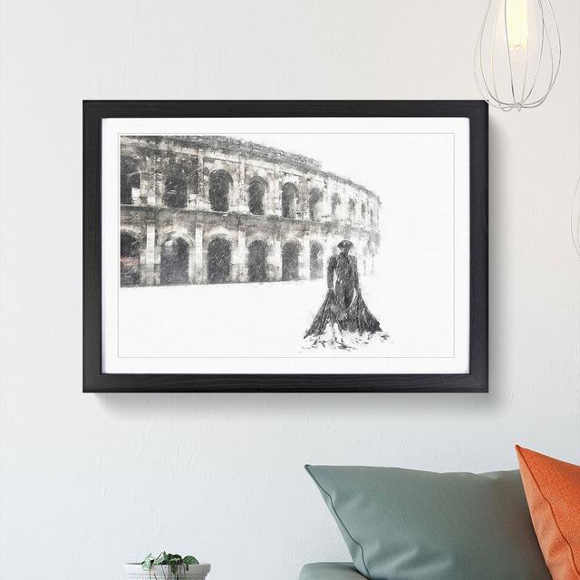 Arena of Nimes in France - Picture Frame Painting Print East Urban Home Format: Black, Size: 40cm H x 60cm W x 2cm D on Productcaster.