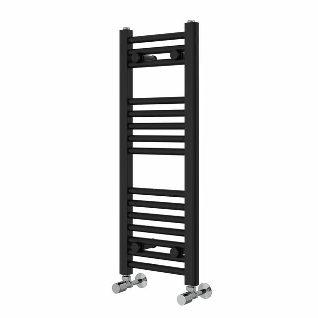 Wiest Straight Heated Towel Rail Radiator Bathroom Ladder Warmer Rebrilliant Size: 80cm H x 30cm W x 3cm D, Finish: Black on Productcaster.