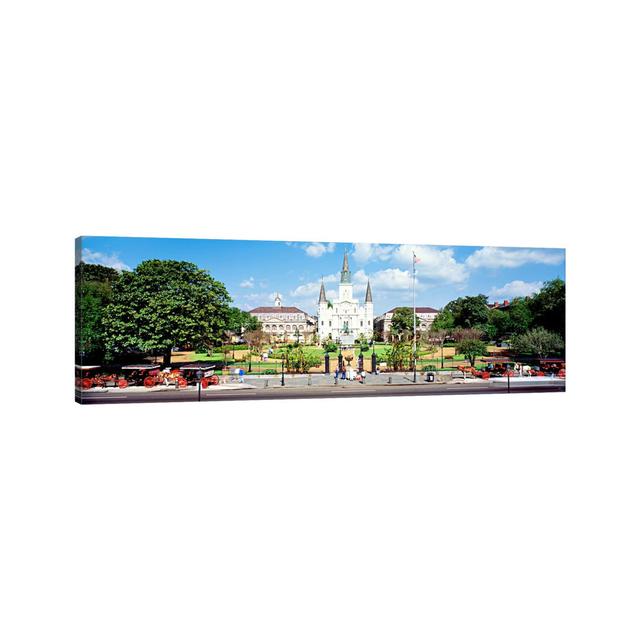 Jackson Square, New Orleans, Louisiana, USA - Wrapped Canvas Panoramic Photograph Union Rustic Size: 30.48cm H x 91.44cm W x 1.905cm D on Productcaster.