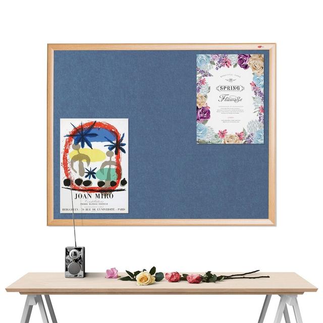 Wall Mounted Bulletin Board Symple Stuff Size: 60cm H x 90cm W, Colour: Light Blue on Productcaster.