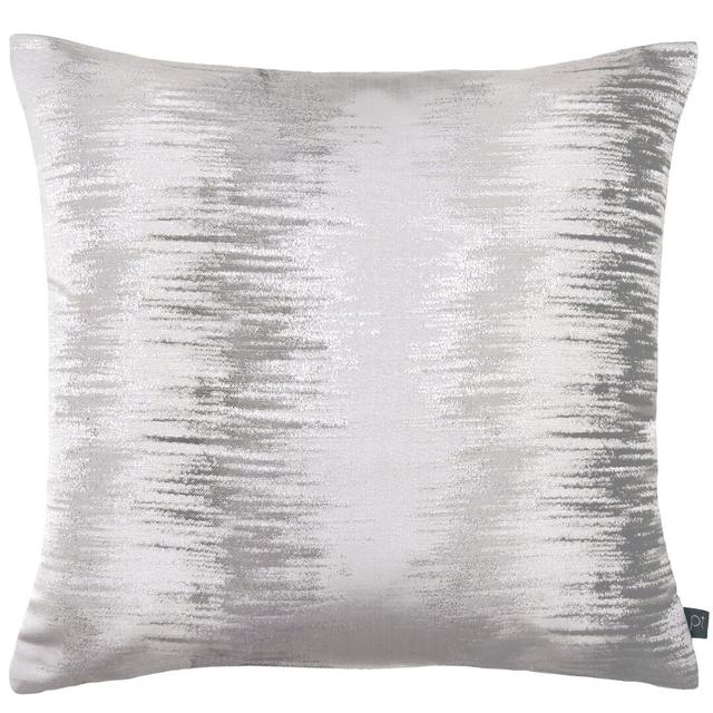 Kenedy Striped Square Throw Cushion Fairmont Park Fill Material: Polyester, Colour: Sliver/Grey on Productcaster.