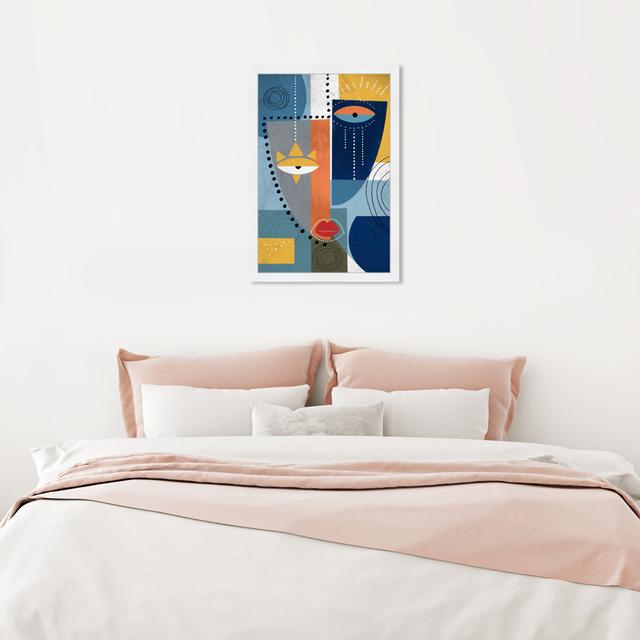 Abstract Cubist Woman Lips Portrait by Oliver Gal - Picture Frame Painting Oliver Gal Size: 60.96cm H x 40.64cm W, Frame Colour: White Framed on Productcaster.