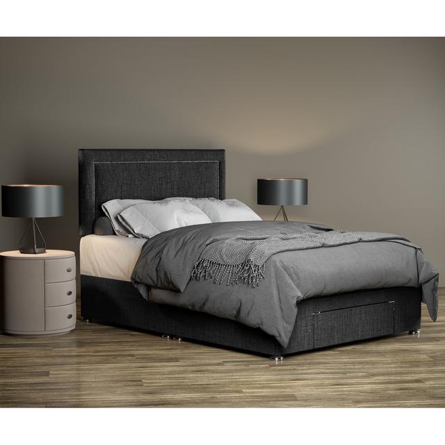 Ibsen Divan Bed Base 17 Stories Colour: Charcoal, Size: Double (4'6) on Productcaster.