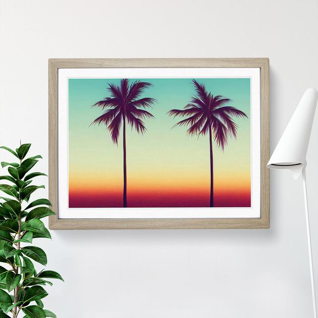 Pleasing Palm Trees - Picture Frame Graphic Art Bay Isle Home Size: 25cm H x 34cm W x 2cm D, Format: Oak Framed on Productcaster.