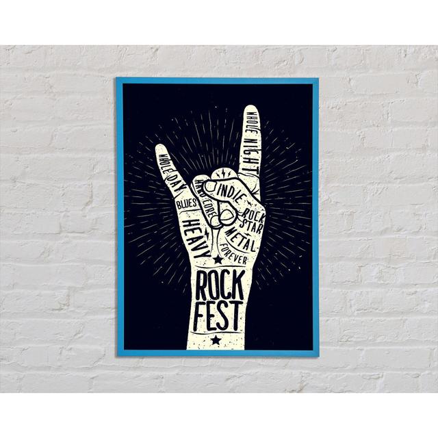 Rock Fest - Single Picture Frame Art Prints Happy Larry Size: 42cm H x 59.7cm W x 2cm D on Productcaster.