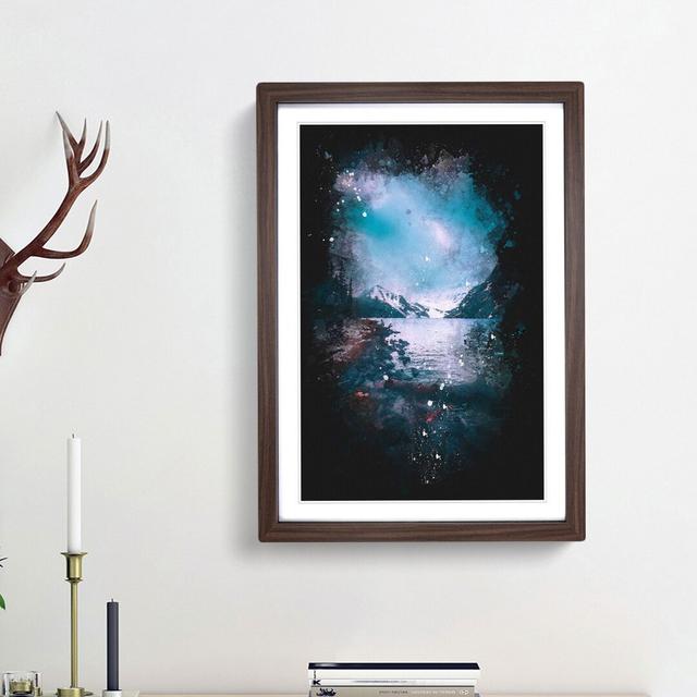 Chephren Lake in Canada - Picture Frame Painting Print East Urban Home Size: 87cm H x 62cm W x 2cm D, Frame Option: Walnut Framed on Productcaster.