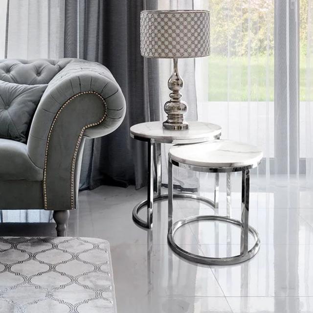 Audrie Coffee Table Canora Grey Table Base Colour: Silver, Size: 50 H x 55 W x 55 D cm on Productcaster.