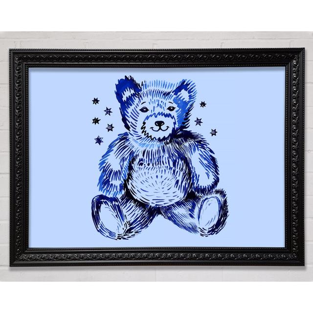 Blue Teddy Bear Stars Framed Print Harriet Bee Size: 21cm H x 29.7cm W on Productcaster.