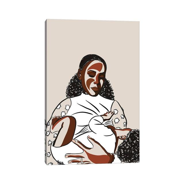 Black Mothers Breastfeed II by NoelleRx - Wrapped Canvas Painting ClassicLiving Size: 30.48cm H x 20.32cm W x 1.91cm D on Productcaster.