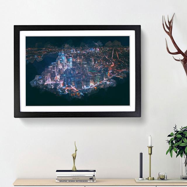 The Lights of New York City in Abstract - Picture Frame Graphic Art Print on MDF East Urban Home Frame Option: Black Framed, Size: 62cm H x 87cm W x 2 on Productcaster.