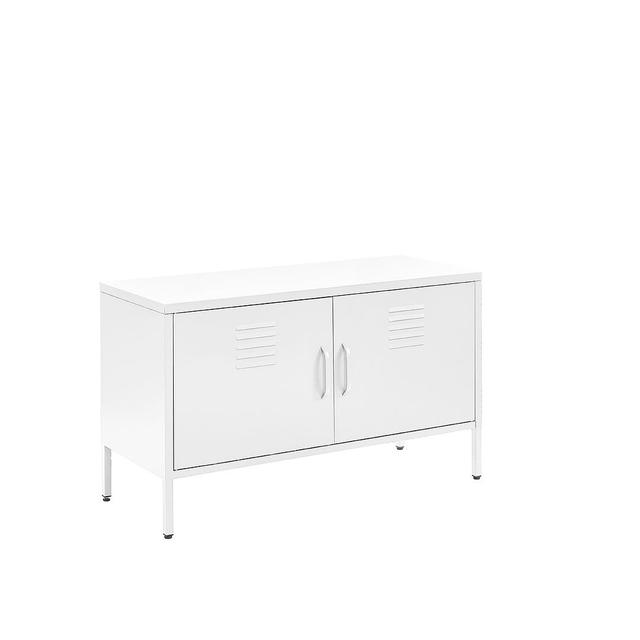 Yacine Accent Steel Chest TV Cabinet Borough Wharf Colour: White on Productcaster.