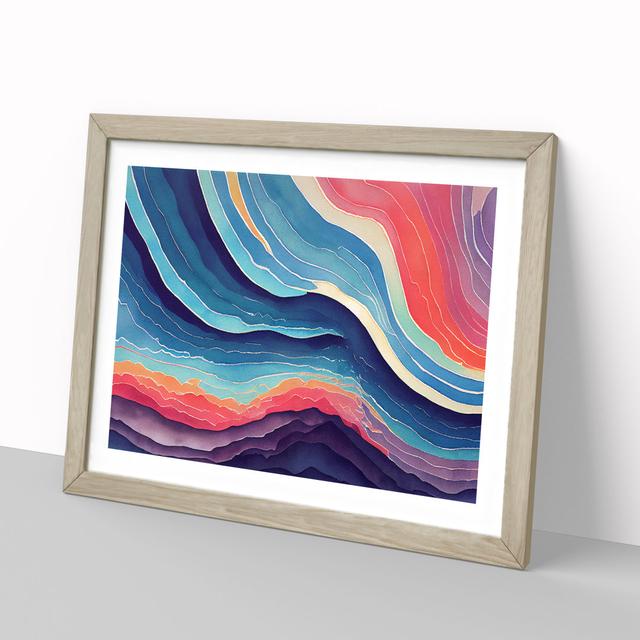 Watercolour Soundwave Vol.6 Abstract - Picture Frame Graphic Art Metro Lane Size: 46cm H x 64cm W, Frame Colour: Grey on Productcaster.