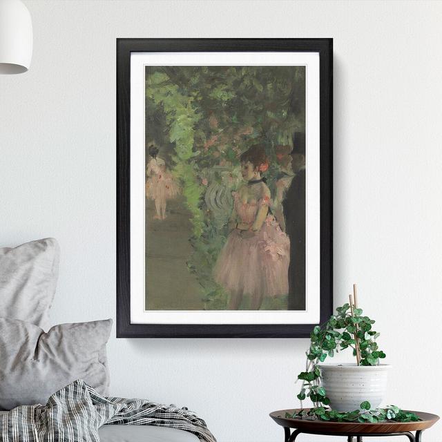 Ballet Ballerina Dancers Backstage by Edgar Degas - Picture Frame Painting East Urban Home Size: 65cm H x 48cm W x 2cm D, Frame Option: Black Framed on Productcaster.