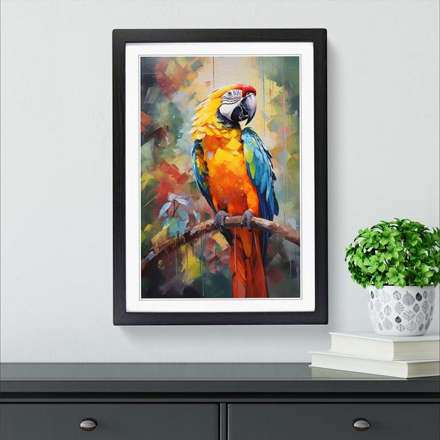 Parrot Impressionism No.2 - Single Picture Frame Print on Wood 17 Stories Size: 46cm H x 34cm W x 2cm D, Format: Black Framed on Productcaster.