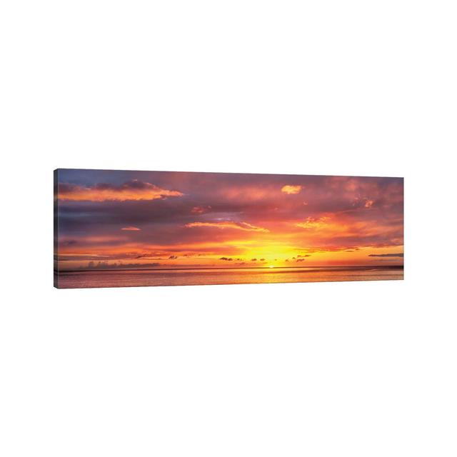 Sunset Over Caribbean Sea, West Coast, Dominica, Caribbean - Wrapped Canvas Panoramic Photograph Highland Dunes Size: 40.64cm H x 121.92cm W x 1.91cm on Productcaster.