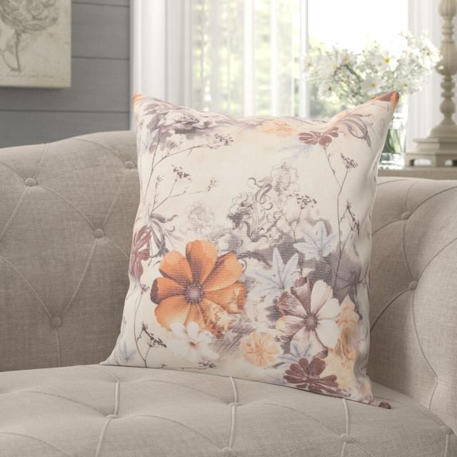 Alpharetta Cushion with Ffilling Ebern Designs Colour: Orange, Size: Medium on Productcaster.