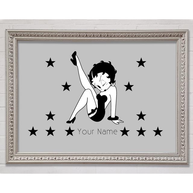 Betty Boop Your Name Stars White Framed Print Bright Star Colour: Grey, Size: 21cm H x 29.7cm W on Productcaster.